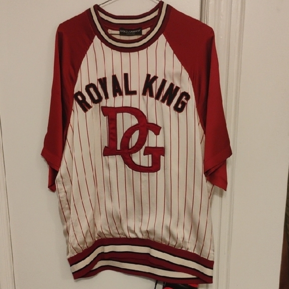 Dolce & Gabbana Red and White Striped Shirt